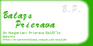 balazs prierava business card